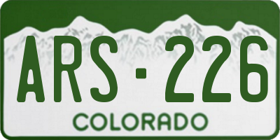 CO license plate ARS226
