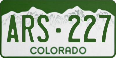 CO license plate ARS227