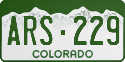 CO license plate ARS229