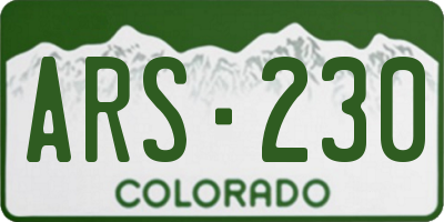 CO license plate ARS230