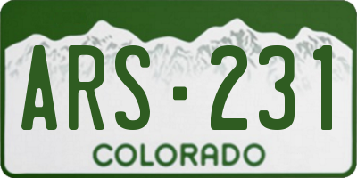 CO license plate ARS231