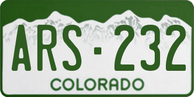 CO license plate ARS232