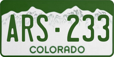 CO license plate ARS233