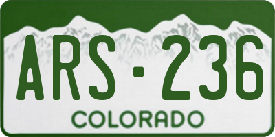 CO license plate ARS236