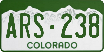 CO license plate ARS238