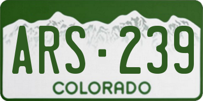 CO license plate ARS239