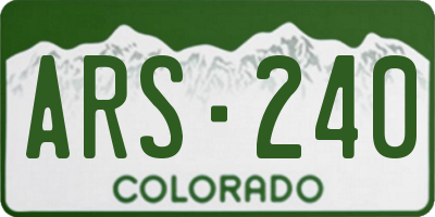CO license plate ARS240