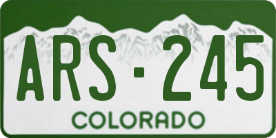 CO license plate ARS245