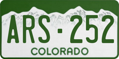 CO license plate ARS252