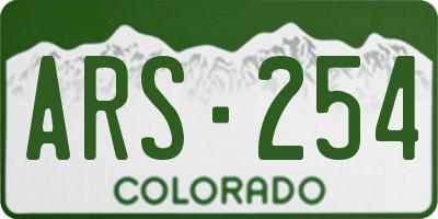 CO license plate ARS254