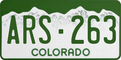 CO license plate ARS263