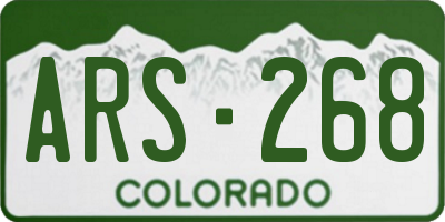 CO license plate ARS268