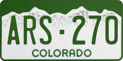 CO license plate ARS270