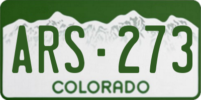 CO license plate ARS273