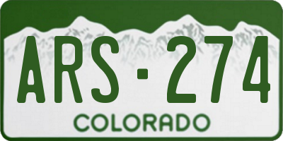 CO license plate ARS274