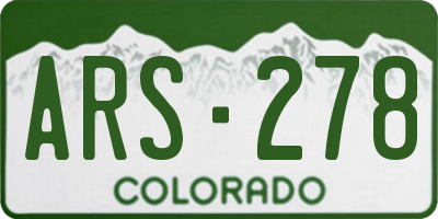 CO license plate ARS278