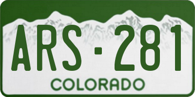 CO license plate ARS281