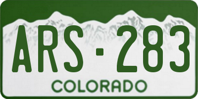 CO license plate ARS283
