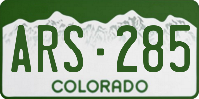 CO license plate ARS285