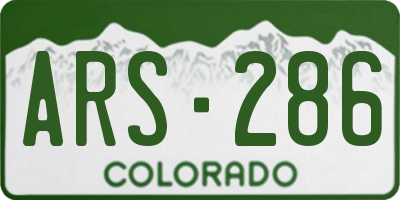 CO license plate ARS286