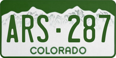 CO license plate ARS287