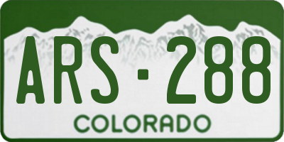 CO license plate ARS288