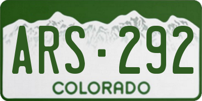 CO license plate ARS292