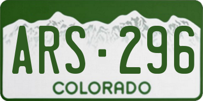CO license plate ARS296
