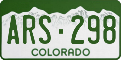 CO license plate ARS298