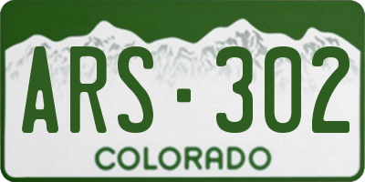 CO license plate ARS302