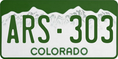 CO license plate ARS303