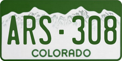 CO license plate ARS308