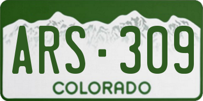 CO license plate ARS309