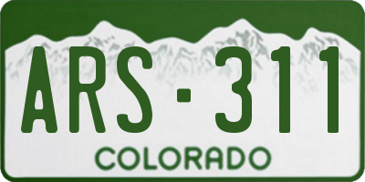 CO license plate ARS311