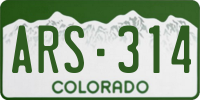CO license plate ARS314
