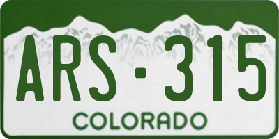 CO license plate ARS315
