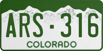 CO license plate ARS316