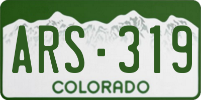 CO license plate ARS319