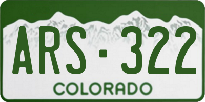CO license plate ARS322