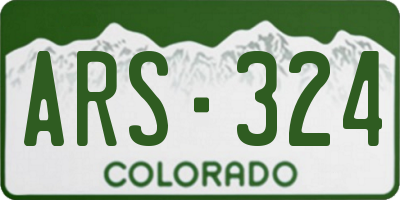 CO license plate ARS324