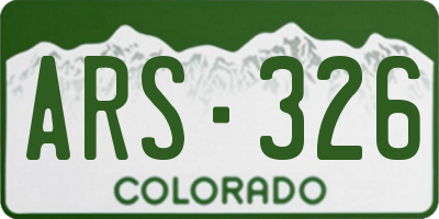 CO license plate ARS326