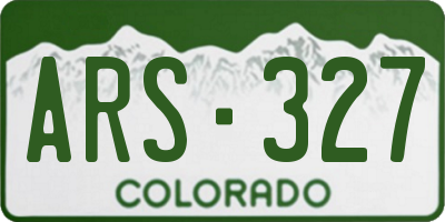CO license plate ARS327