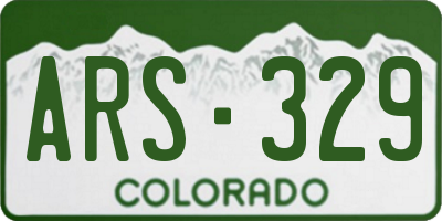 CO license plate ARS329