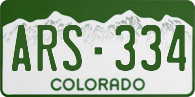 CO license plate ARS334