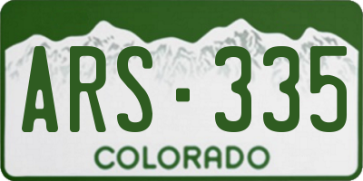 CO license plate ARS335