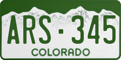 CO license plate ARS345