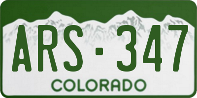 CO license plate ARS347