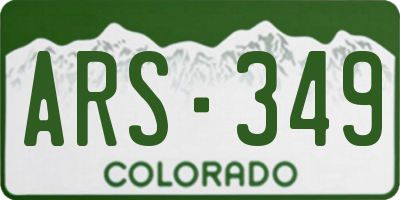 CO license plate ARS349