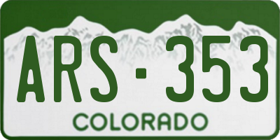 CO license plate ARS353