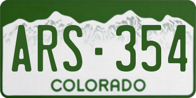 CO license plate ARS354